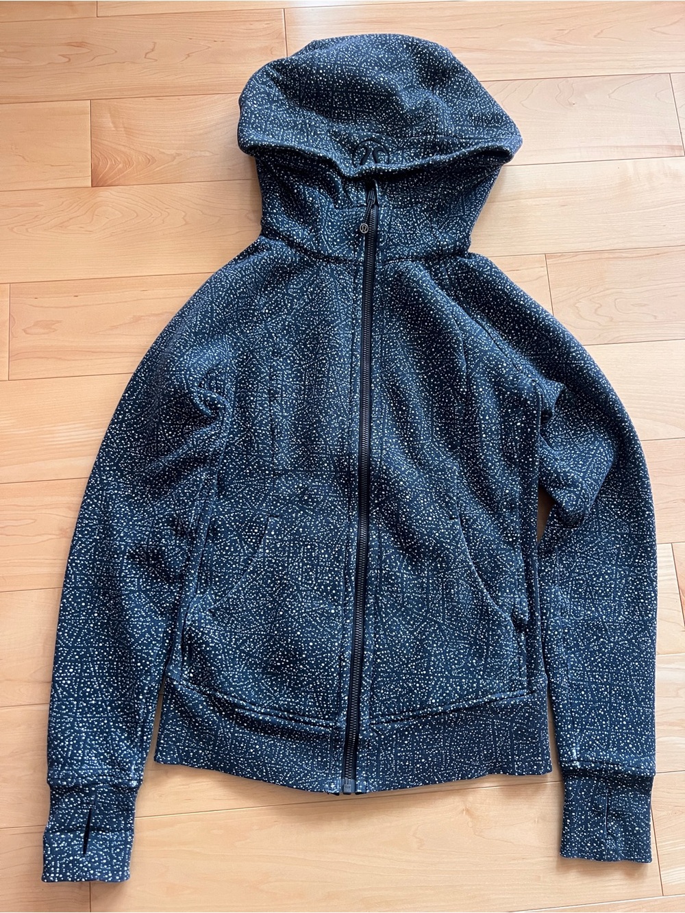 lululemon athletica Black Speckle Hooded Zip Jacket